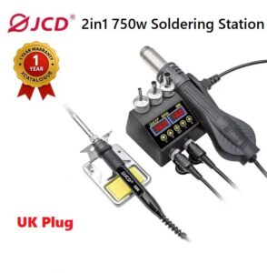 2-in-1 750W soldering station for electronics and DIY work