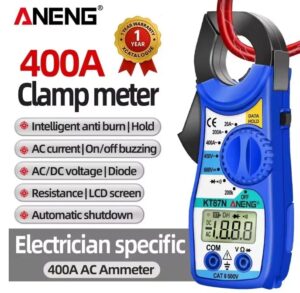 Digital clamp meter for AC/DC voltage and current measurement with LCD display