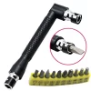 10pcs Screwdriver Bit Set Plus L-Shaped Hex Adapter 90 Degree