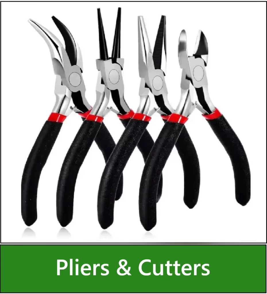 Category navigation tile: Collage of pliers and cutters displayed on a white background,