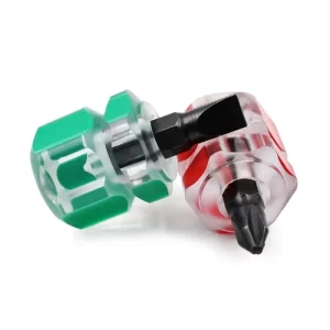 2-piece mini screwdriver set with flathead and cross-head drivers, compact design for tight space use