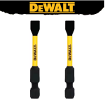 2 x DeWalt SL8 57mm Genuine Flat Head Screwdriver Bits