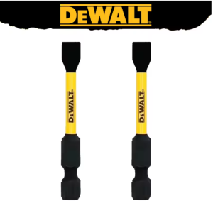 2 x DeWalt SL8 57mm flat head screwdriver bits – genuine drill and driver accessories for power tools