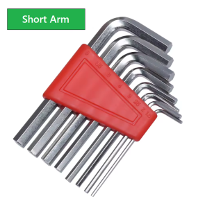 8-piece metric Allen key set in red plastic holder with short arm hex keys from 1.5mm to 6mm
