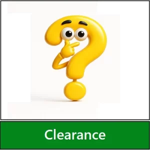 Category navigation tile: Clearance and Sale section showing a yellow caricature of a of a cartoon question mark for DIY & trade use