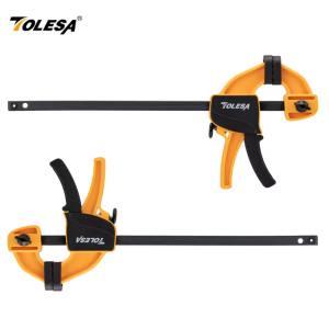 Pack of 2 F-clamps for woodworking – 6-inch quick ratchet clamps for carpentry and DIY projects