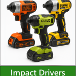 Category navigation tile: Cordless Impact Driver Brands – Black & Decker, Guild, DeWalt for DIY & trade use