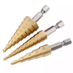 Step Drill Bits – Titanium HSS Cone Cutters (4-12mm, 3-12mm, 4-20mm)