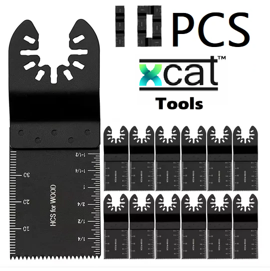 10pcs quick release oscillating multi tool blades for cutting wood, plastic, and soft metal
