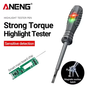ANENG B05 insulated electrician's voltage tester pen with neon bulb and flathead screwdriver tips