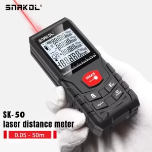 Snakol laser tape measure and distance meter with 0.05 to 50m range