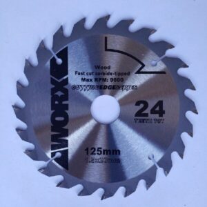 Worx 24 tooth 125mm diameter 1.5x2.0mm wood fast cut carbide-tipped circular saw blade for wood