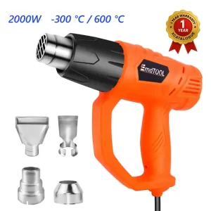 EmdTOOL 2000W electric paint stripper and mini spray gun with adjustable temperature 600°C and dual airflow for home DIY projects