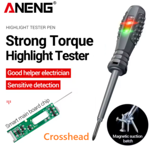 ANENG B05 insulated electrician's voltage tester pen with neon bulb and crosshead screwdriver tips