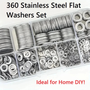 360 pcs stainless steel flat washers set with assorted sizes