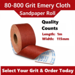 80–800 Grit Emery Cloth Sandpaper Roll – Aluminium Oxide Polishing Abrasive