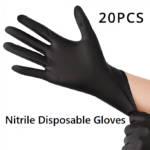 Black Nitrile Disposable Gloves 20 Pack – Thickened Waterproof Work Gloves