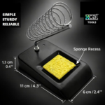 Soldering Iron Stand Holder with Spring Coil and Recessed Cleaning Sponge Tray