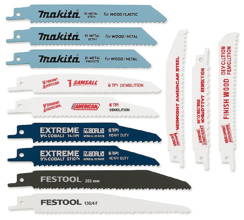 Reciprocating saw blades for wood, metal and demolition cutting navigation tile