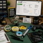 Professional refurbished electronics and DIY workshop workstation with soldering tools, Xcat flux products