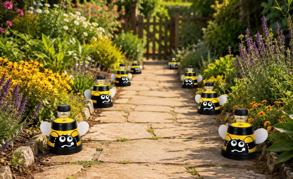 Outdoor Solar Garden Lights Handcrafted by BeePotts – Set of 2 (15.5cm Diameter) - Image 2