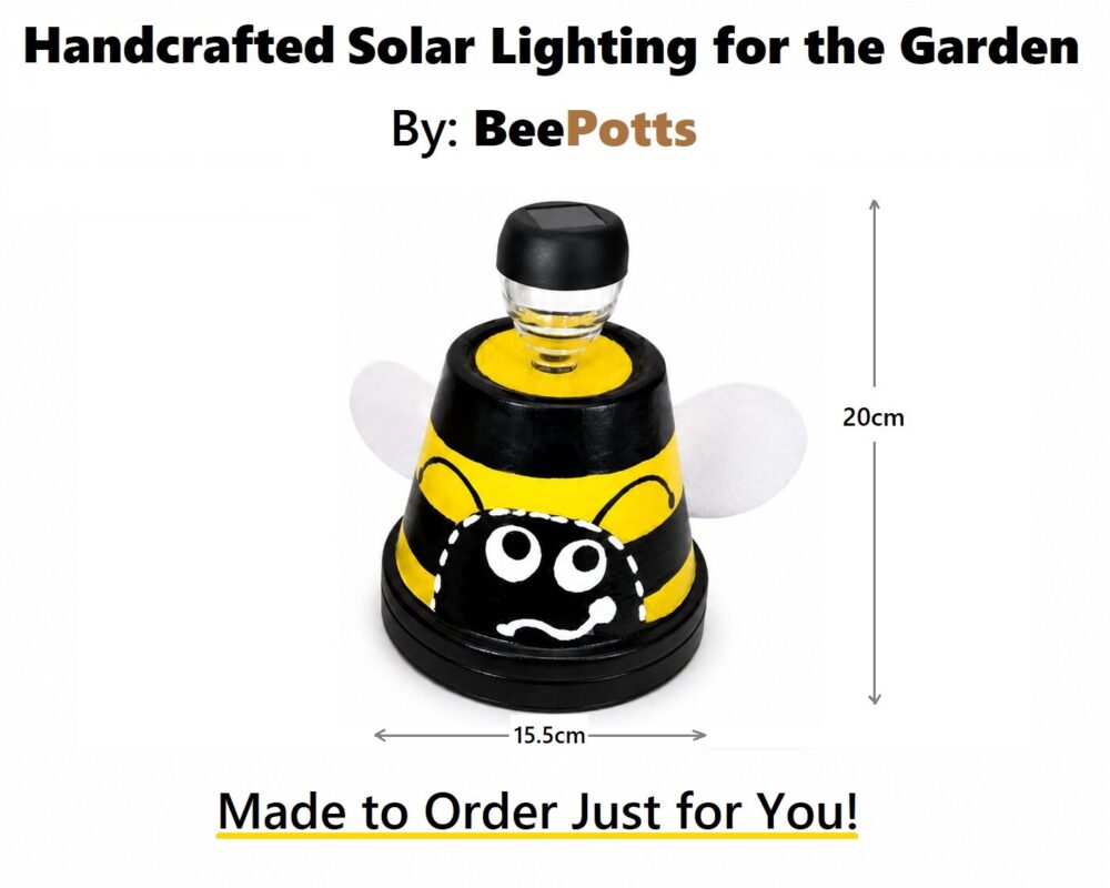 Outdoor Solar Garden Lights Handcrafted by BeePotts – Set of 2 (15.5cm Diameter) - Image 4