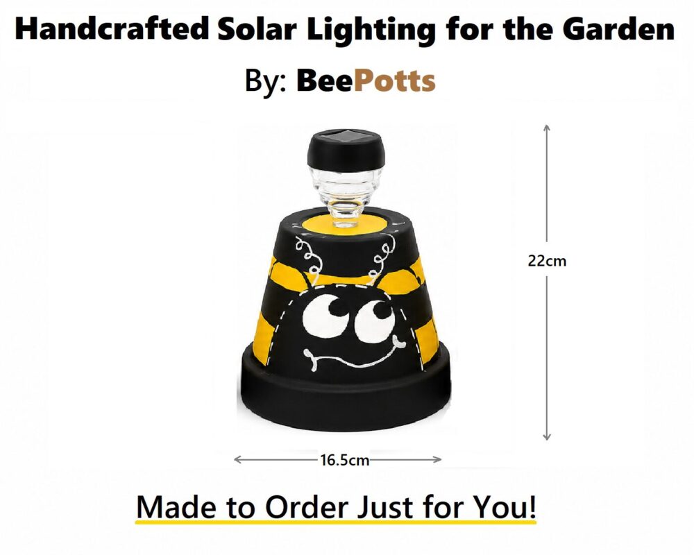 Outdoor Solar Garden Lights Handcrafted by BeePotts – Set of 2 (16.5cm diameter) - Image 4