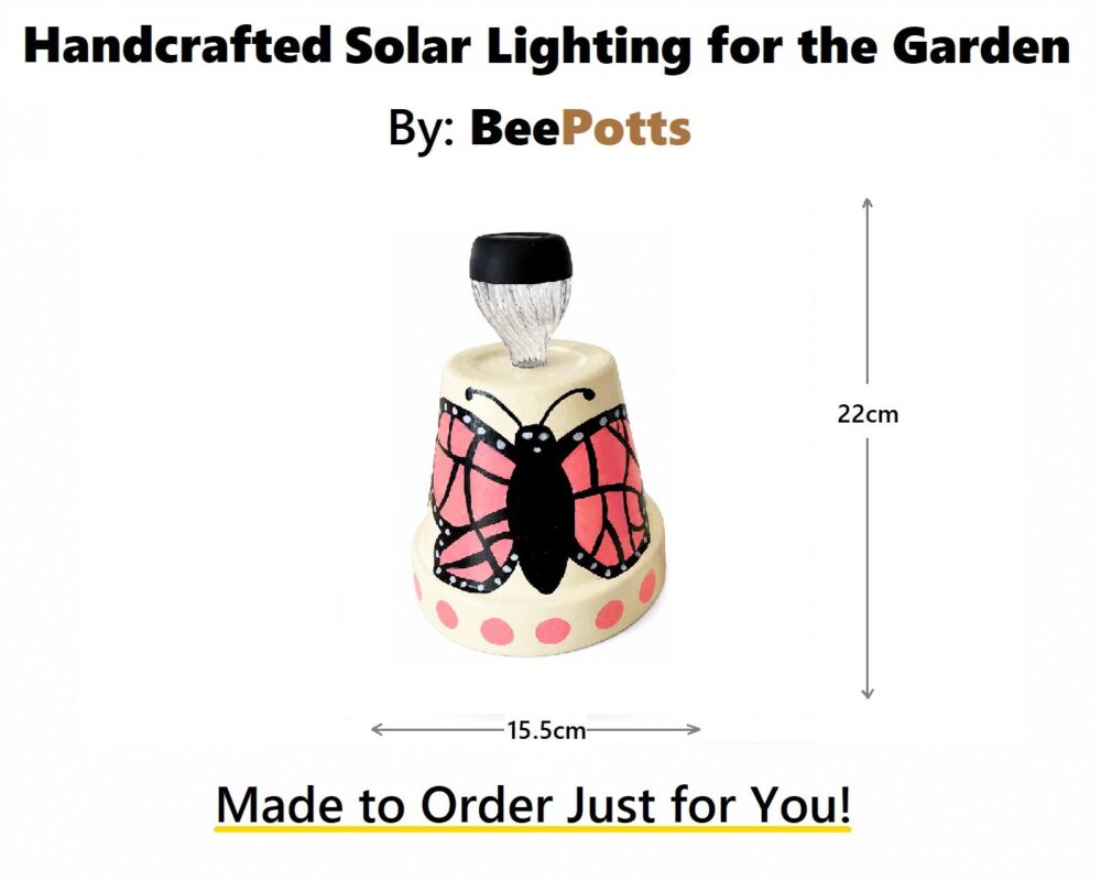 Hand Crafted Butterfly Solar Garden Lights Set of 2 by BeePotts - Image 4