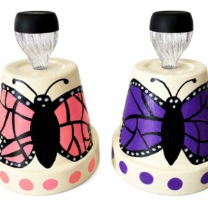 Hand Crafted Butterfly Solar Garden Lights Set of 2 by BeePotts