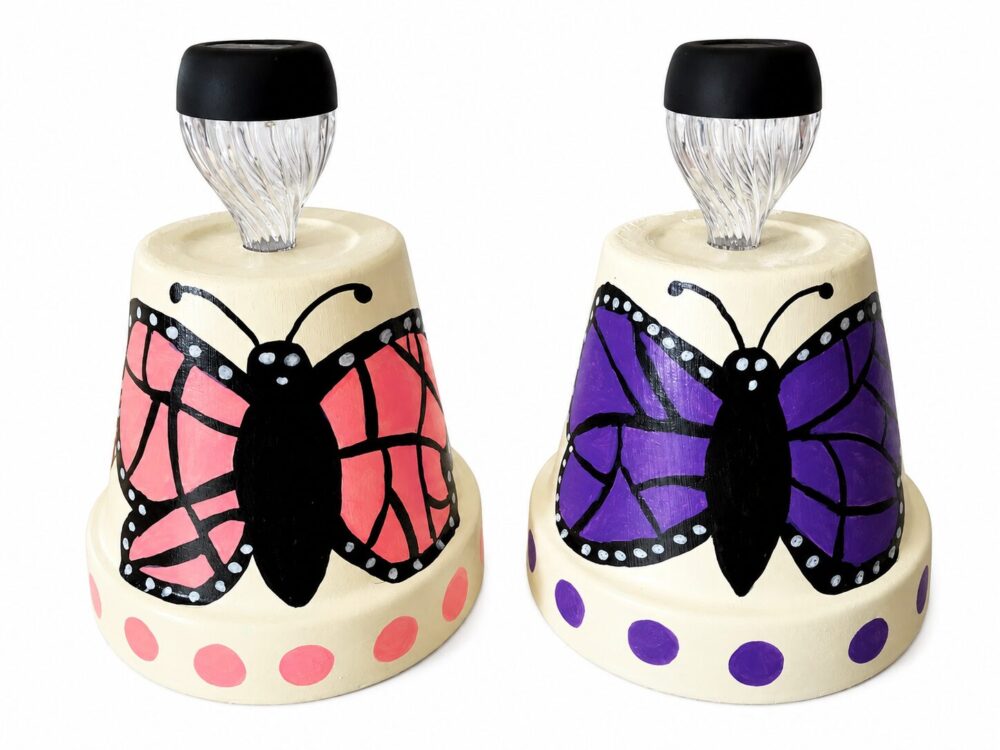 Hand Crafted Butterfly Solar Garden Lights Set of 2 by BeePotts