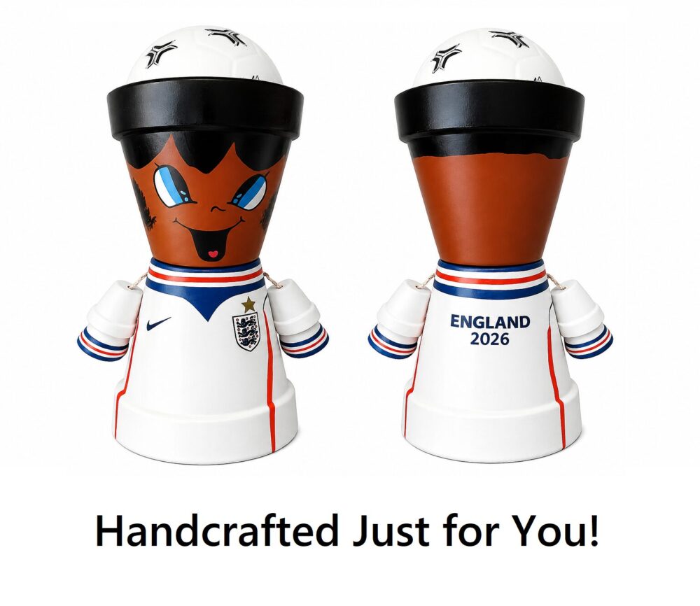 England World Cup 2026 Pot Character Handmade Football Gift