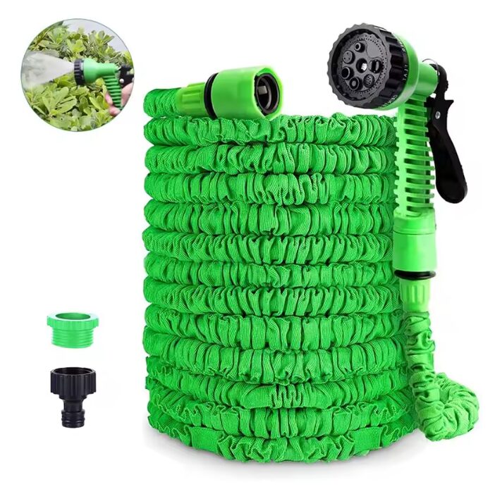 25ft Extending Stretchable Garden Hosepipe with Spray Gun & Fittings