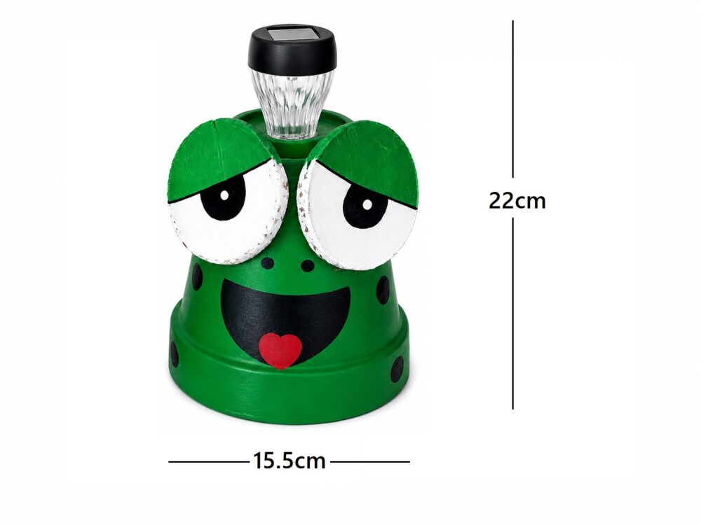 Set of 2 Frog Solar Garden Lights Outdoor Decorative Plant Pot Ornaments LED Patio Decor - Image 4