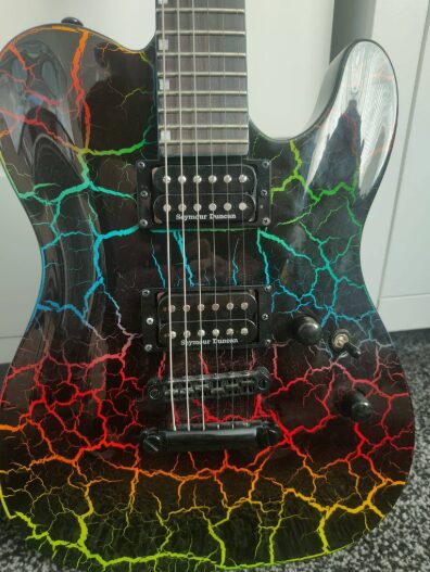 ESP LTD Eclipse 87 Electric Guitar in Rainbow Crackle Finish