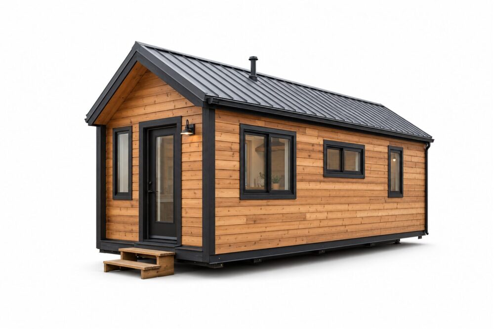 Modern timber tiny home in the Xcat portable buildings category