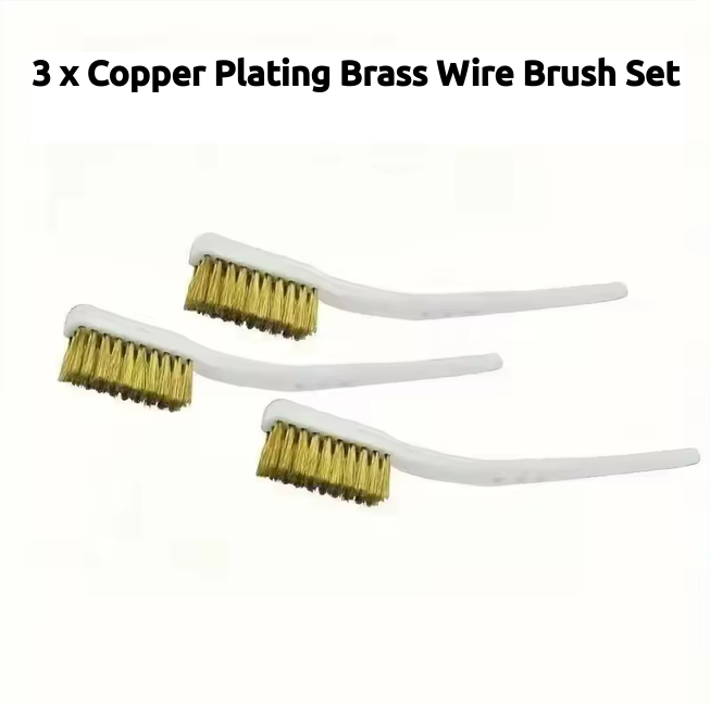 3-Piece Mini Brass Wire Brush Set – Rust & Paint Removal