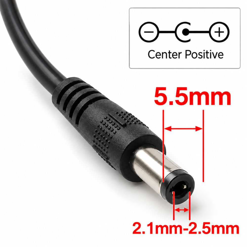ac power adapter plug size