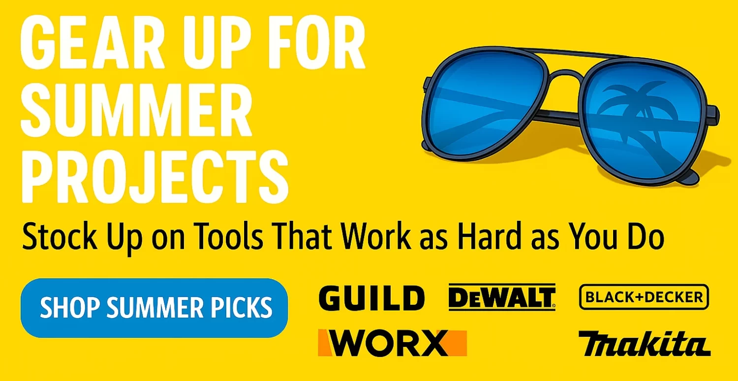Summer DIY Deals Banner – Power Tools and Accessories in Stock and Ready to Ship from UK Warehouse